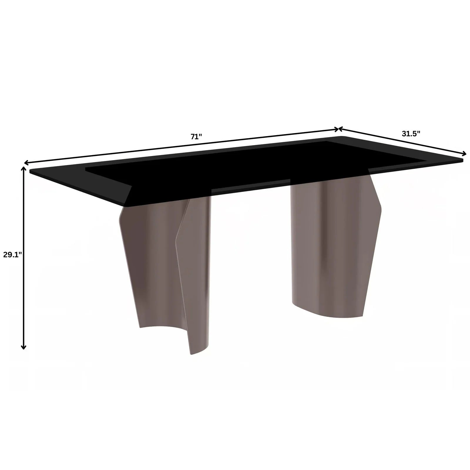 Zelan Dining Table with Rectangular Glass or Sintered Stone Tabletop and Steel Legs - Elax Furniture