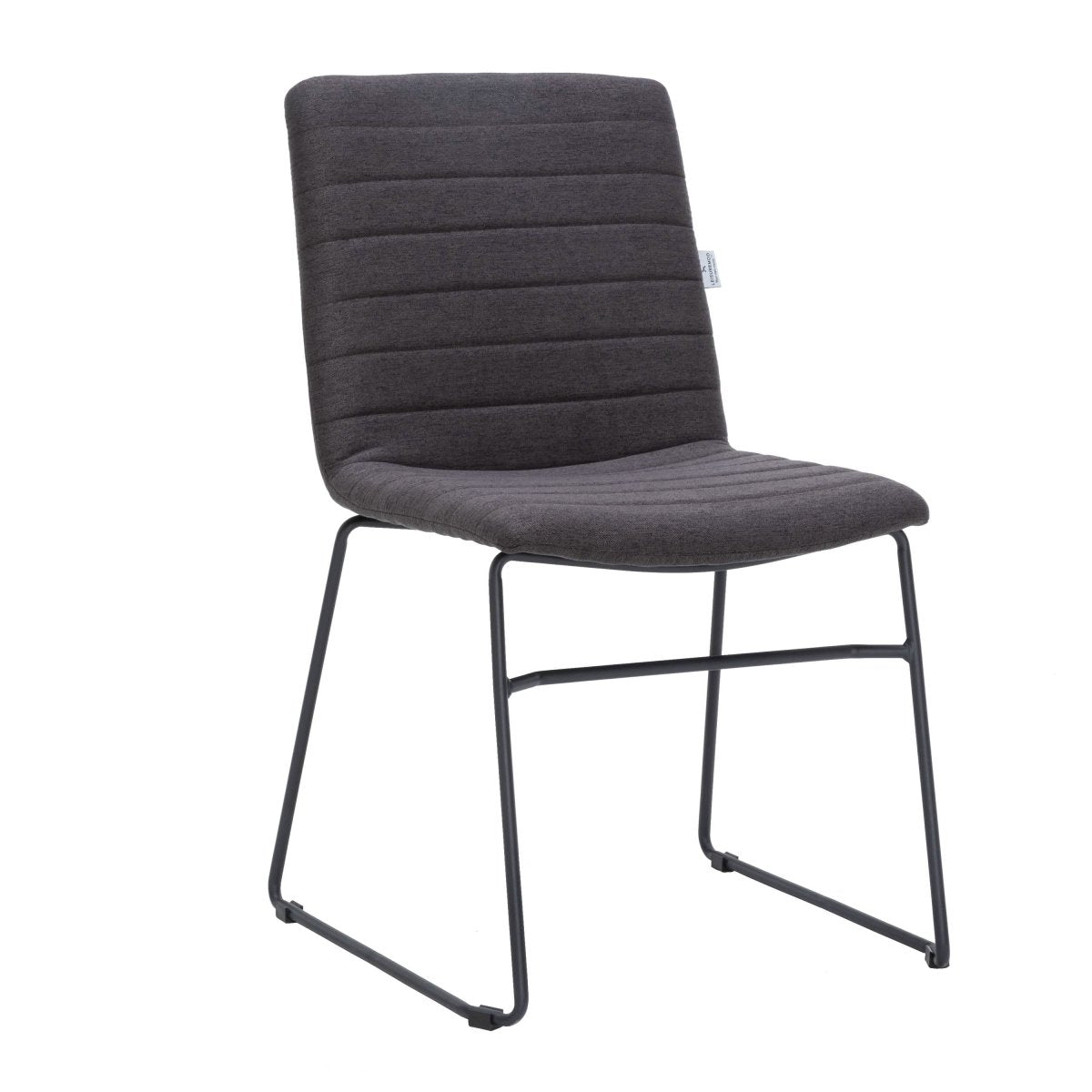 Zylar Leather/Polyester Office Guest Chair with Powder-Coated Stainless Steel Base Brown Office Chair Leisuremod