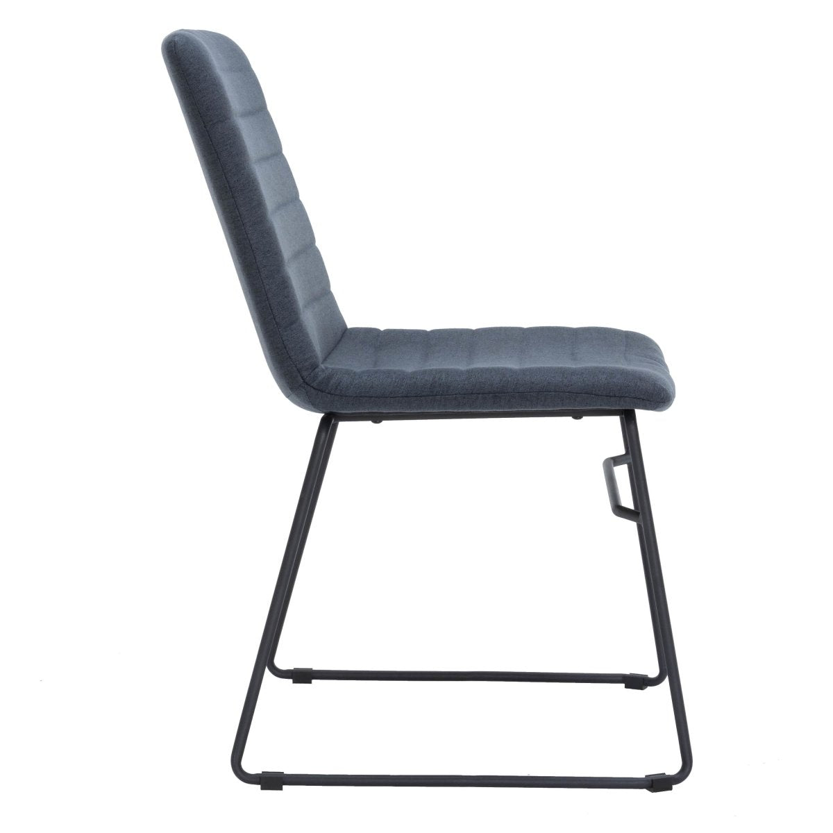 Zylar Leather/Polyester Office Guest Chair with Powder-Coated Stainless Steel Base Dark Blue Office Chair Leisuremod