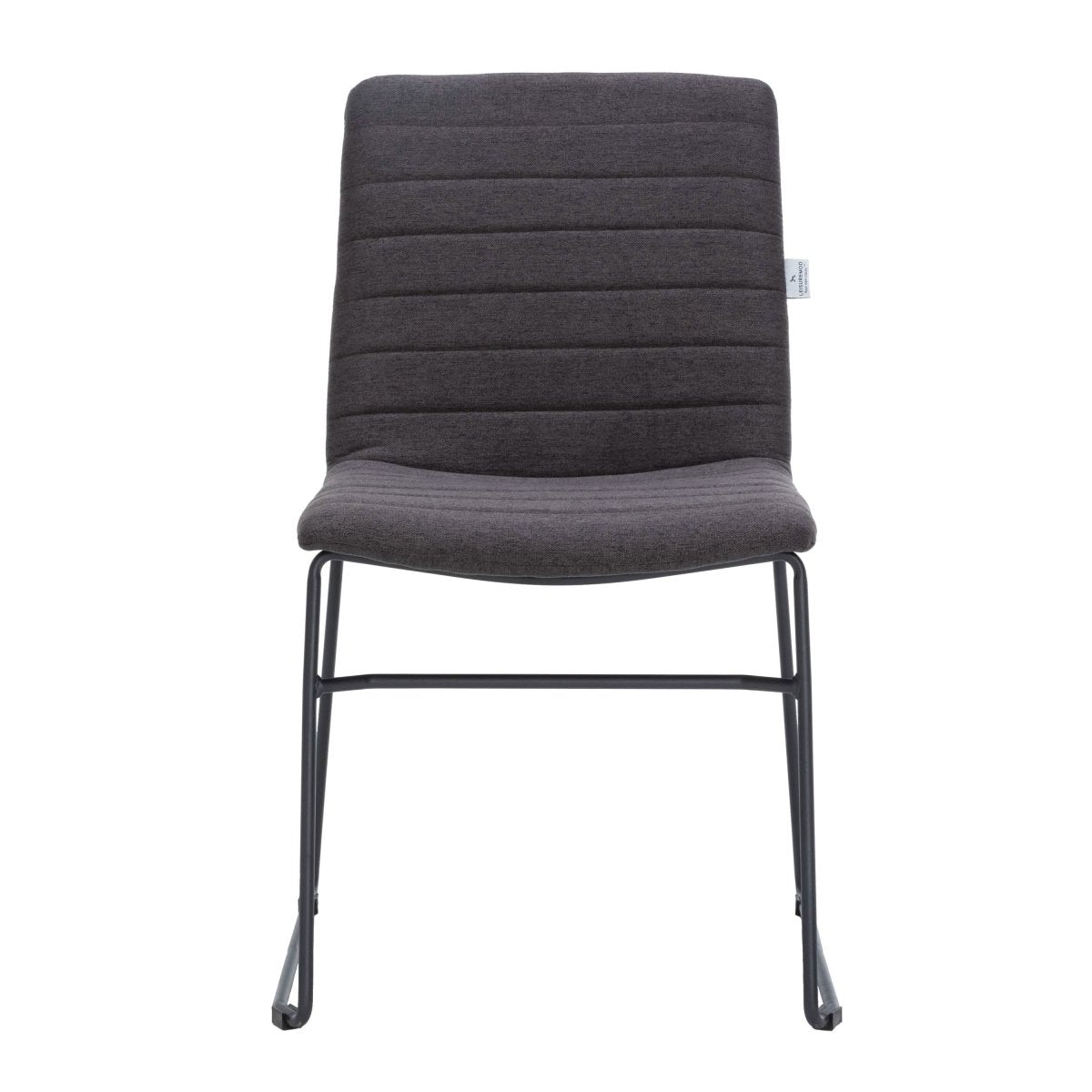 Zylar Leather/Polyester Office Guest Chair with Powder-Coated Stainless Steel Base Brown Office Chair Leisuremod
