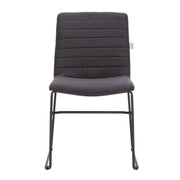 Zylar Leather/Polyester Office Guest Chair with Powder-Coated Stainless Steel Base Brown Office Chair Leisuremod