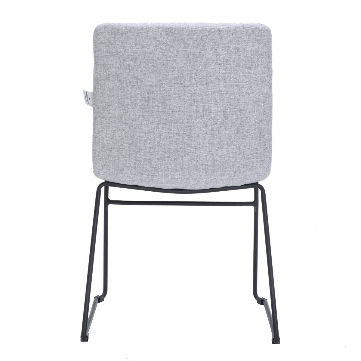 Zylar Leather/Polyester Office Guest Chair with Powder-Coated Stainless Steel Base Grey Office Chair Leisuremod
