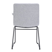 Zylar Leather/Polyester Office Guest Chair with Powder-Coated Stainless Steel Base Grey Office Chair Leisuremod