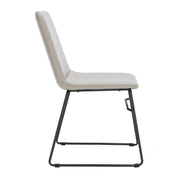 Zylar Leather/Polyester Office Guest Chair with Powder-Coated Stainless Steel Base Tan Office Chair Leisuremod