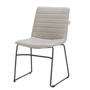 Zylar Leather/Polyester Office Guest Chair with Powder-Coated Stainless Steel Base Tan Office Chair Leisuremod