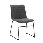 Zylar Leather/Polyester Office Guest Chair with Powder-Coated Stainless Steel Base Charcoal Office Chair Leisuremod