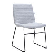 Zylar Leather/Polyester Office Guest Chair with Powder-Coated Stainless Steel Base Grey Office Chair Leisuremod