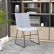 Zylar Leather/Polyester Office Guest Chair with Powder-Coated Stainless Steel Base Grey Office Chair Leisuremod