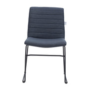 Zylar Leather/Polyester Office Guest Chair with Powder-Coated Stainless Steel Base Dark Blue Office Chair Leisuremod