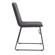 Zylar Leather/Polyester Office Guest Chair with Powder-Coated Stainless Steel Base Brown Office Chair Leisuremod