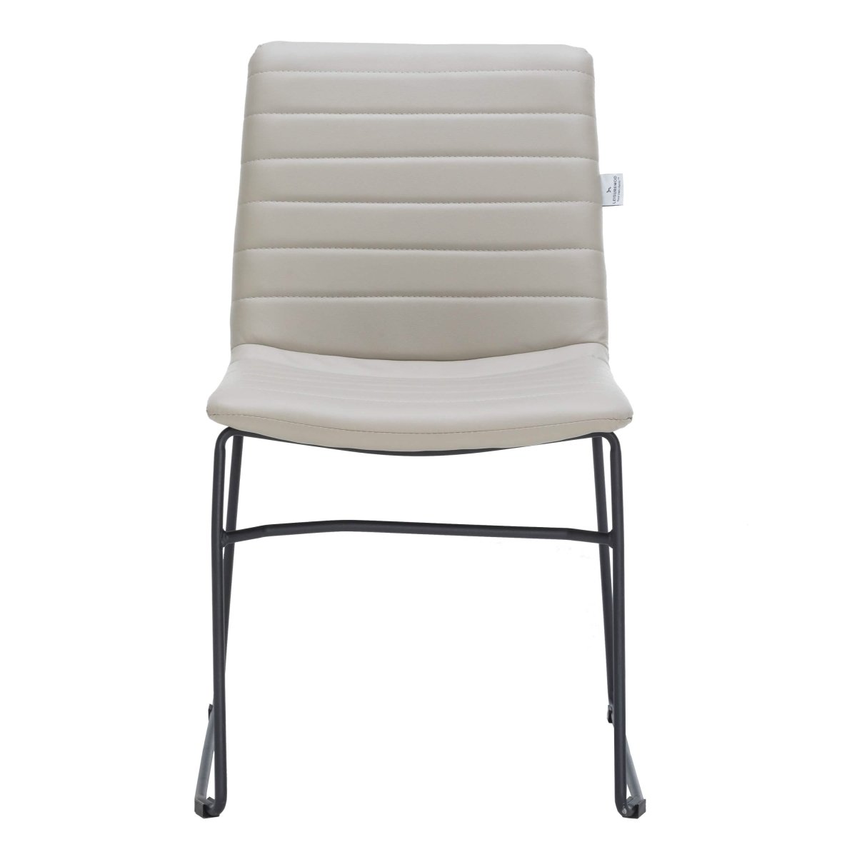 Zylar Leather/Polyester Office Guest Chair with Powder-Coated Stainless Steel Base Tan Office Chair Leisuremod