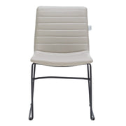 Zylar Leather/Polyester Office Guest Chair with Powder-Coated Stainless Steel Base Tan Office Chair Leisuremod