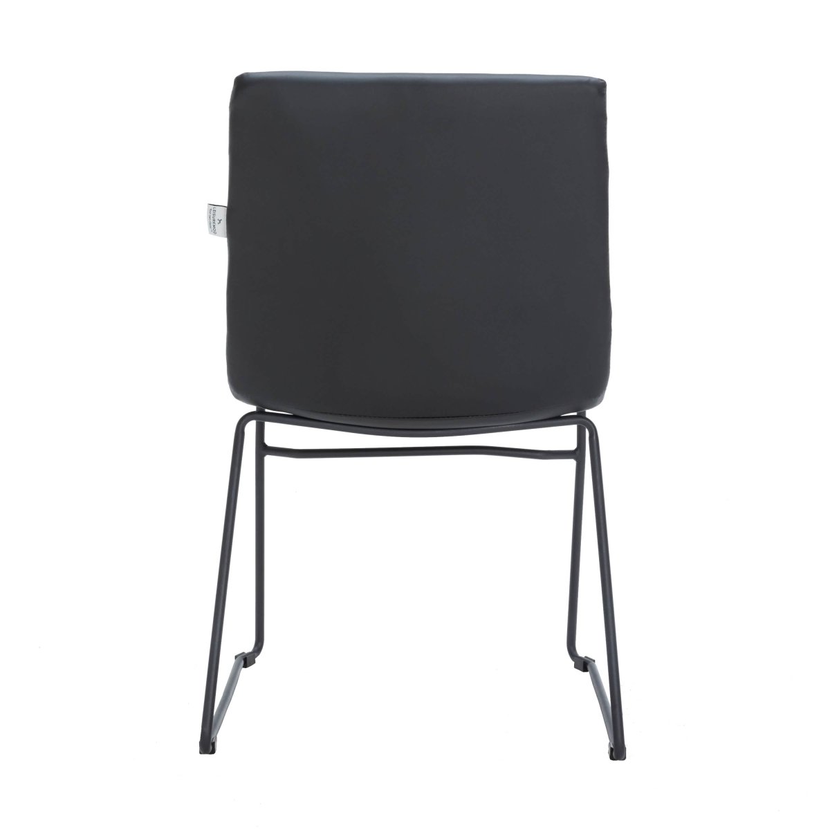 Zylar Leather/Polyester Office Guest Chair with Powder-Coated Stainless Steel Base Black Office Chair Leisuremod