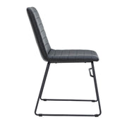 Zylar Leather/Polyester Office Guest Chair with Powder-Coated Stainless Steel Base Black Office Chair Leisuremod