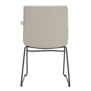 Zylar Leather/Polyester Office Guest Chair with Powder-Coated Stainless Steel Base Tan Office Chair Leisuremod